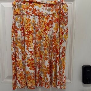 Pendleton Orange and Yellow Floral A-Line Skirt